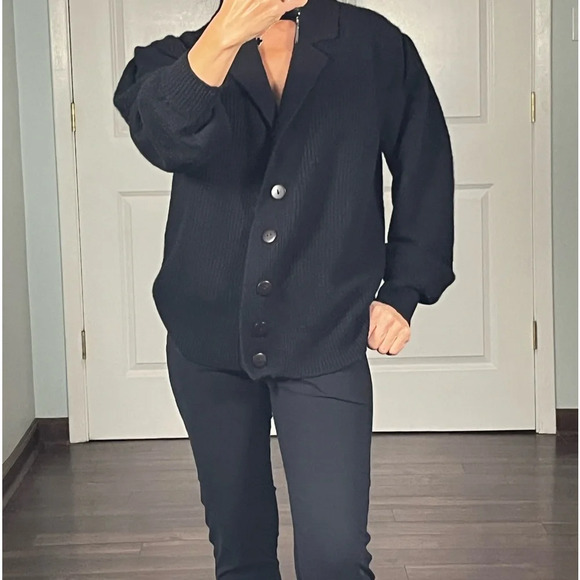 Richard and Company Vintage puff sleeves lambswool blend cardigan size M - Picture 3 of 10